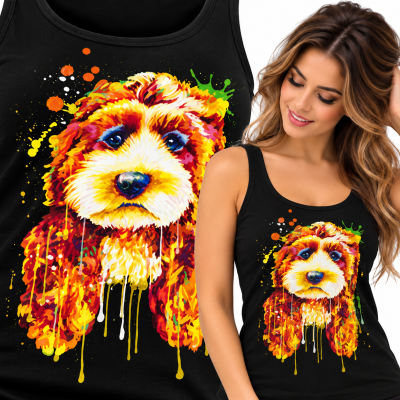 TANK TOP DAMSKI ZWIERZĘTA PUDELEK